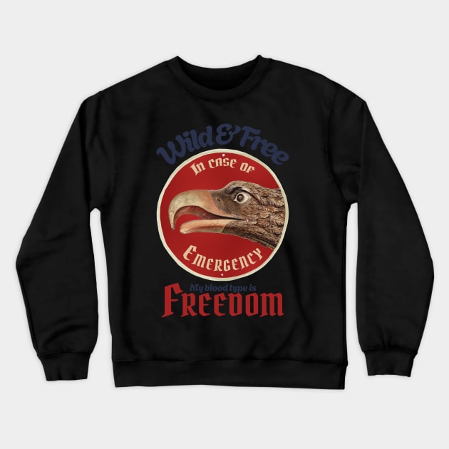 Vintage Eagle Wild & Free Crewneck Sweatshirt by KewaleeTee